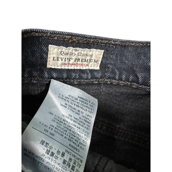 Levis 501 Skinny Jeans Womens Size 26 Distressed Button Fly Dark Wash Denim - Picture 3 of 12